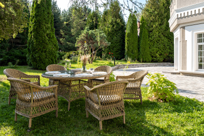 "Эспрессо–150 S" обеденная группа плетеная, цвет соломенный