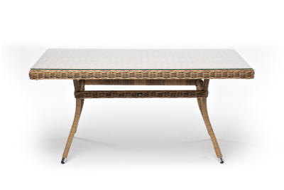 "Латте" плетеный стол из искусственного ротанга 140х80см, цвет соломенный