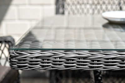 "Латте" плетеный стол из искусственного ротанга 160х90см, цвет графит