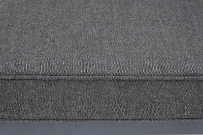 "Канны" угловой модуль плетеный из роупа, каркас алюминий темно-серый (RAL7024) муар, роуп темно-серый круглый, ткань темно-серая 027